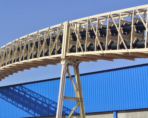 ناقل حزام الأنابيب للمواد السائبة